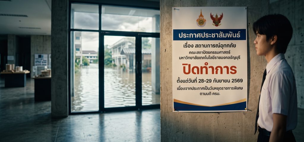 ประกาศหยุดการเรียนการสอน
